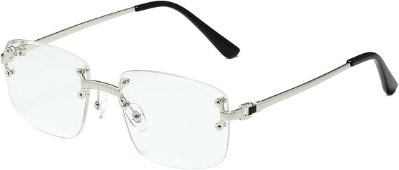 Retro Rimless Rectangle Sunglasses Women Men Frameless Sun Glasses