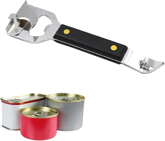 Bottle Opener - Manual Can Opener - Versatile 4-In-1 Can Opener for Kitchen Restaurants and Camping Trips (1)