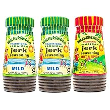 Walkerswood Traditional Jamaican Jerk Seasoning, 1 x Hot & Spicy and 2 x Mild Combo Pack Jamaican Jerk Seasoning, 10 oz (Pack of 3)