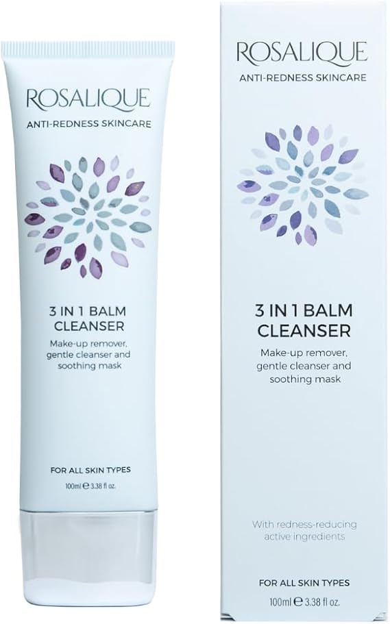 Rosalique 3 in 1 Balm Cleanser for Sensitive, Redness-Prone Skin - Gentle Makeup Remover, Luxurious Cleanser & Soothing Mask in One.