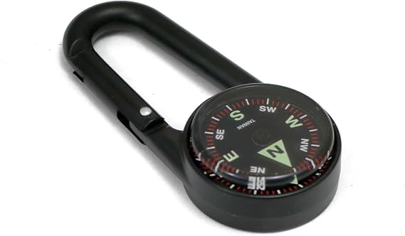 Coghlan's Compass Carabiner, Liquid-Filled Navigation Tool for Hiking, Camping, Survival & Orienteering