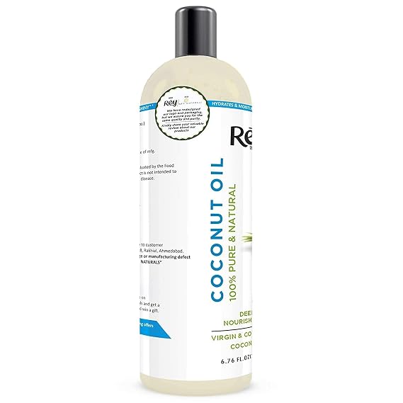 Coconut Oil | 100% Pure & Natural Coconut Oil for Hair and Skin - Hair Growth, Strengthens Hair, Improves Scalp Condition - 200ml, 6.76 Fl Oz