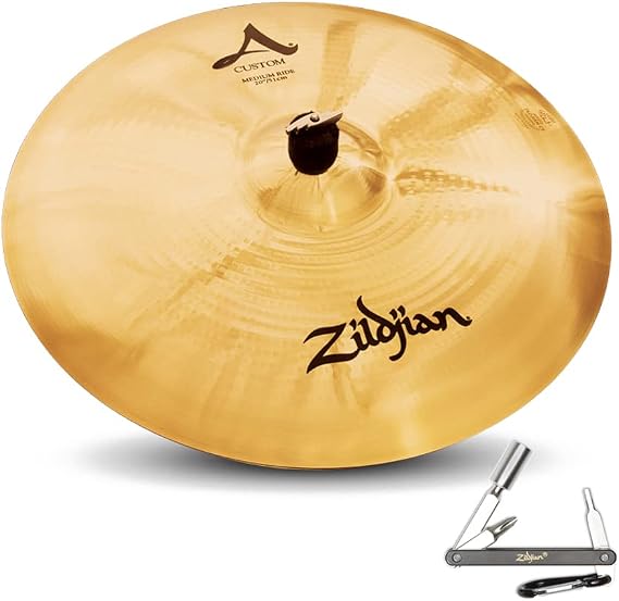 Avedis Zildjian Company Zildjian 20519 20 in Custom Medium Ride Drumset Cymbal With Mid To High Pitch With ZKEY,A20519