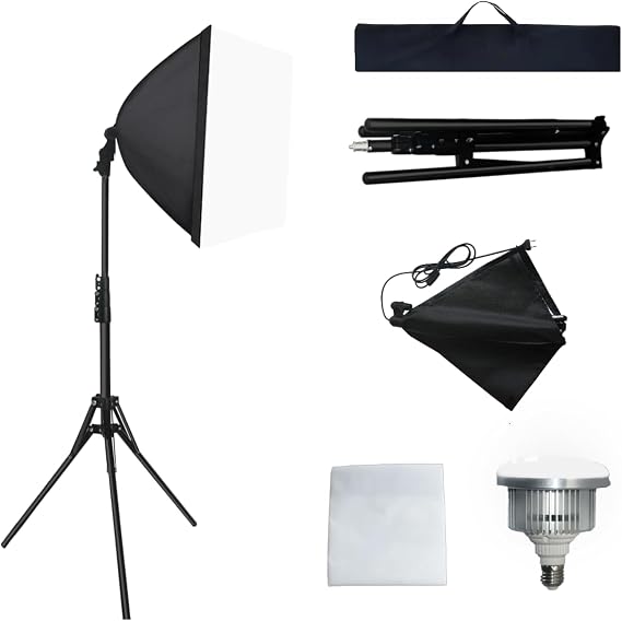 Photo Studio Softbox Lighting Kit, 16 x 16 inches, 5500K LED Bulb, Continuous Lighting for Video/Photography (RGX0021)