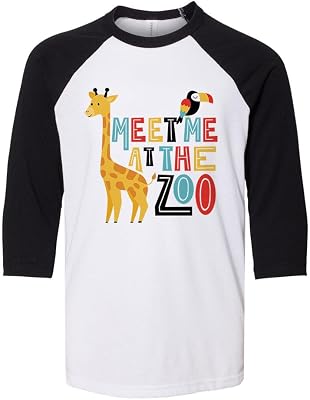 Meet Me at The Zoo Kids Three-Quarter Raglan Sleeve Baseball Shirt Youth