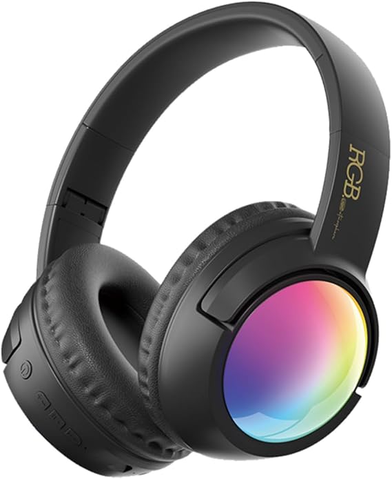 Bluetooth Headphones Over Ear, Wireless Active Noise Cancelling Headphones, Portable Foldable Headset with Built-in HiFi Stereo Sound Noise Reduction Mic for Work, Gym, Travel, Game（Black）
