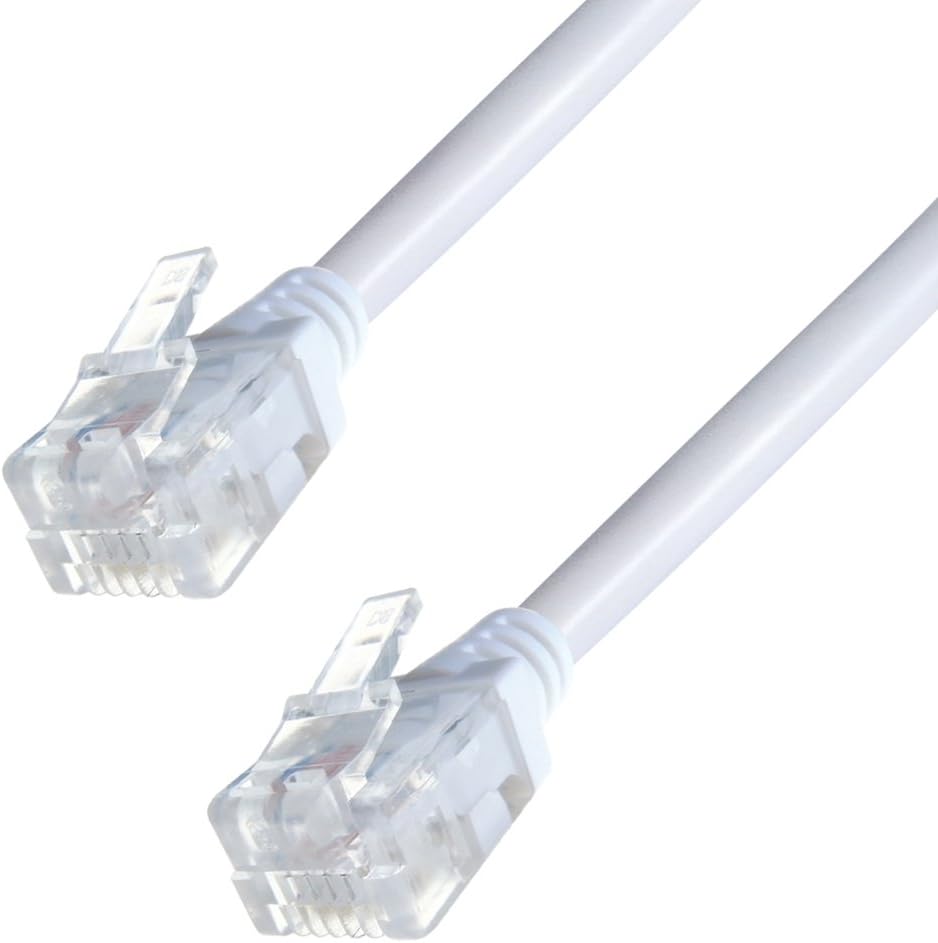 Super High Speed ADSL 2 Cable Telephone Extension RJ11-RJ11 2m Cat5e BT Broadband up to 10 Times faster than Standard Phone Cable Gold Plated Connector Premium Quality 2m