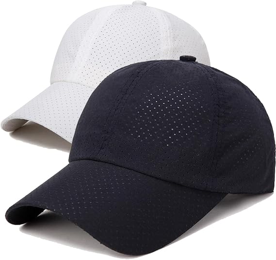 Breathable Sport Hat 2Pcs Quick Dry Running Cap for Outdoor Activities Sun Protective Adjustable Unisex Baseball Cap Multicoloured