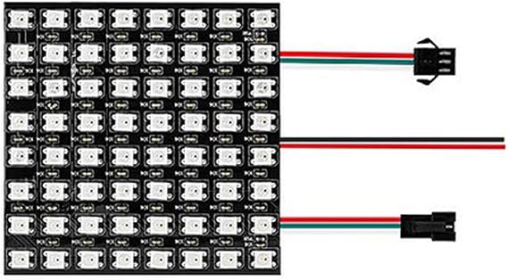 Treedix LED Matrix 8 X8 Pixels WS2812B Digital Flexible LED Panel Individually Addressable Full Dream Color DIY LED RGB Project Works with SP107E K-100C etc Image Video Display DC5V (8x8 64 Pixels)