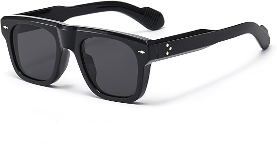 LJCZKA Retro Square Sunglasses for Women Men Vintage Square Chunky Thick Frame Sun Glasses 90s Trendy Shades UV400 Protection