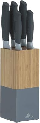Viners Horizon 6-Piece Knife Block Set |Grey