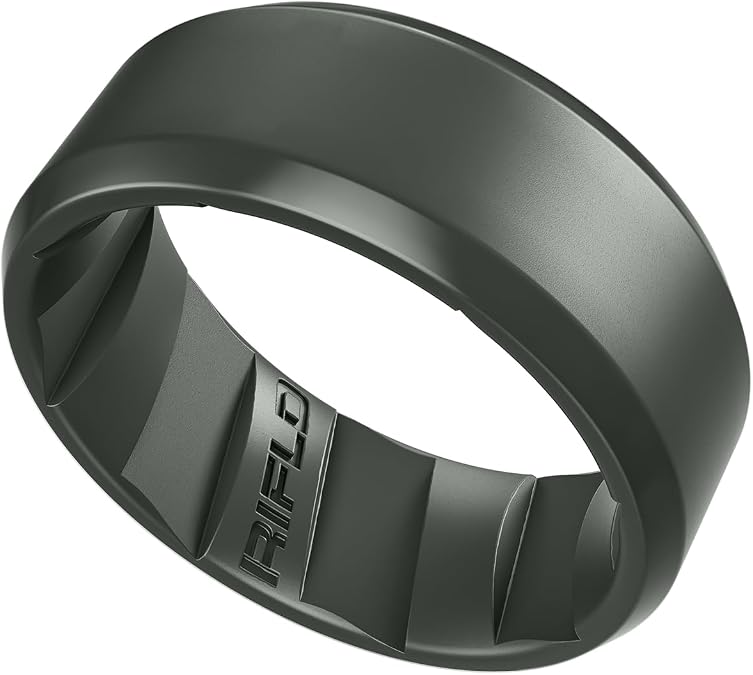 Men's Tactical Silicone Rings, 9mm Wide 2.5mm Thick Rubber Wedding Bands for Him, Breathable Working Man's Performance Ring
