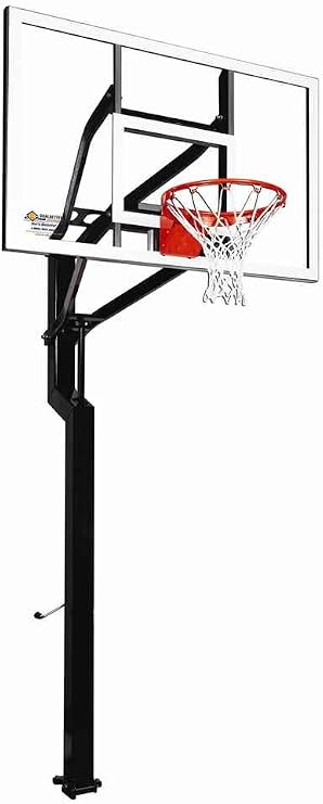 Signature All-American Basketball Hoop w Internal Adjustment (Glass Backboard w Single Static Rim)