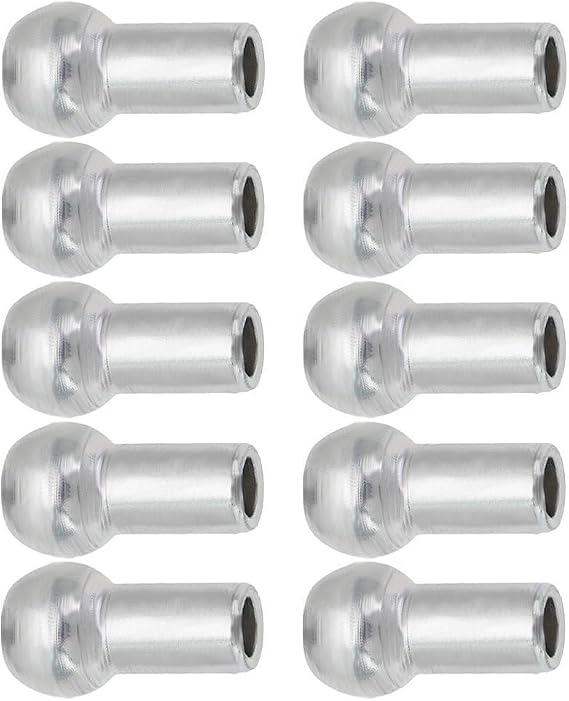 10pcs Gym Pulley Machine Stopper Cable Ball Terminals Replacement Parts for Fitness Equipment Cables with 5mm and 6mm Diameter Wire Port Connectors (11 * 4.5 * 19.5mm)