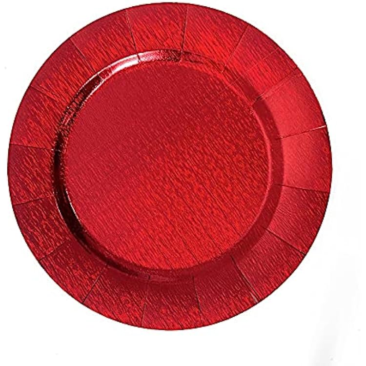 BalsaCircle 10 Round 13-Inch Red Disposable Paper Charger Plates - for Wedding Party Events Reception Catering Decorations Supplies