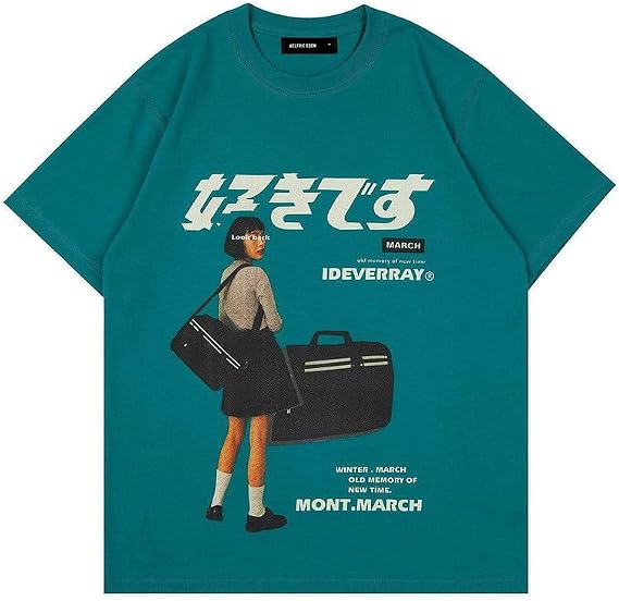 Vamtac Graphic Tees Mens Graphic T-Shirts Japanese Y2k Shirt Vintage Tee Harajuku Tops