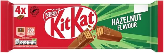 Kitkat Finger Bar, Hazelnut Flavour, 4 x 166g
