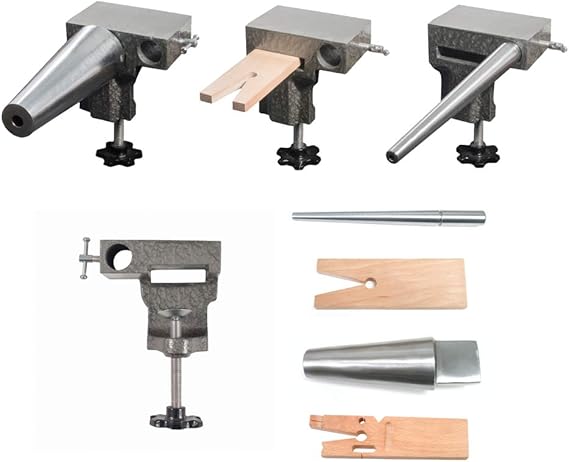 Bench Anvil Combo Kit - Round Bracelet and Ring Mandrels, Anvil, V Slot Bench Pin 13-134