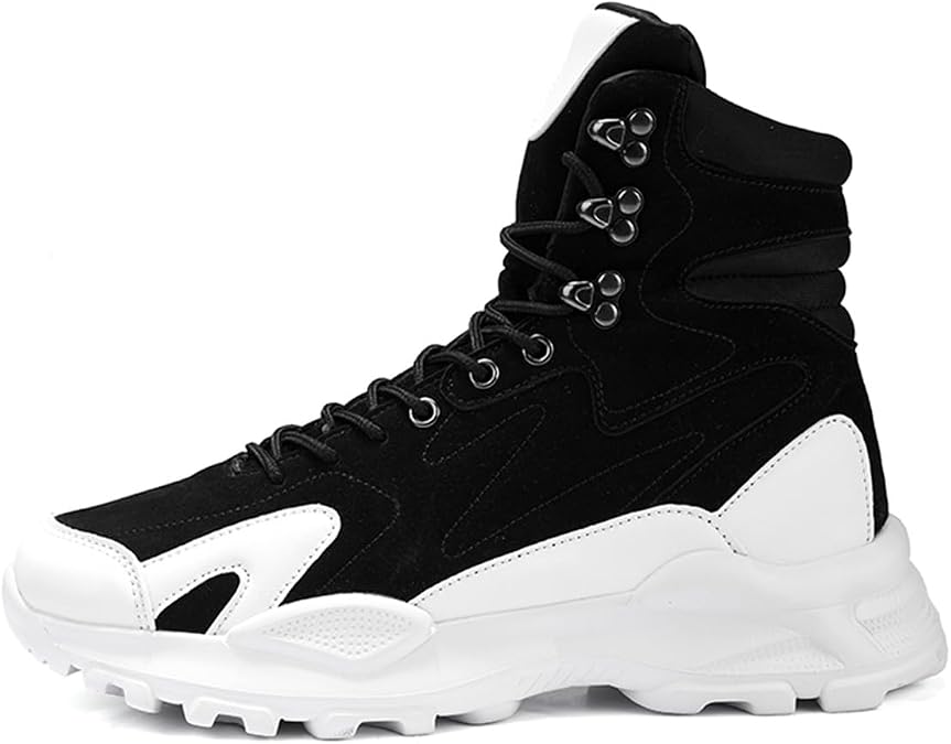 Men's High Top Suede Sneakers Non-Slip Casual Walking Shoes Lightweight Fashion Sneakers for Streetwear