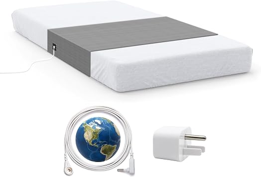 Grounding Half Sheet with 5% Silver Fiber 90265cm Conductive Earthing Bed Sheet for Better Sleep & EMF Relief Includes Grounding Cord Skin-Friendly Cotton