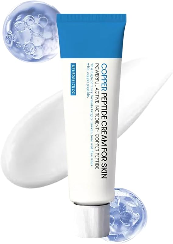 GHK-Cu Copper Peptide Face Cream 50g-Recover Fine Lines & Skin Elasticity | Anti Aging Face Moisturizer for Firming,Day & Night Hydrating Cream for Mature & Sensitive Skin, Lightweight,Fast-Absorbing
