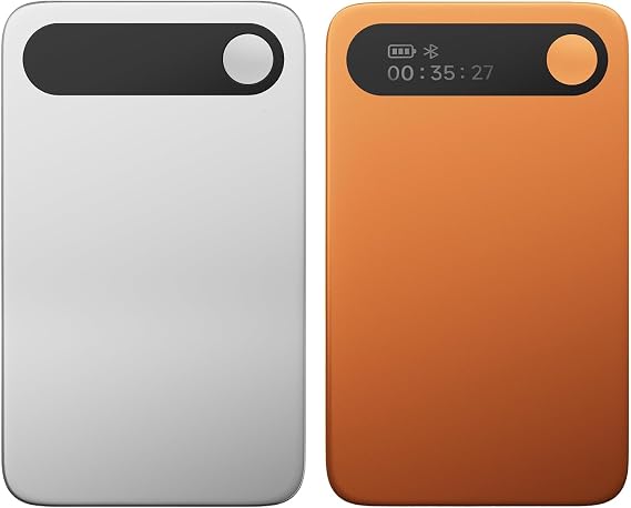 Comulytic Note Pro Pack of 2 AI Digital Voice Recorder with Unlimited Transcription & Summary App Control 113 Languages 64GB Memory (Silver & Orange)