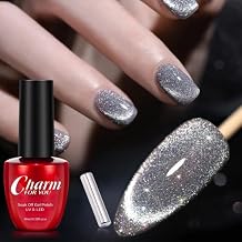 VERONNI Silver Glitter Cat Eye Gel Polish, Reflective Magnetic Gel Nail, Diamond UV Gel Polish, Sparkly Shiny Gel Nail Polish Nail Art Varnish Manicure Kit For Beginners DIY At Home (01)