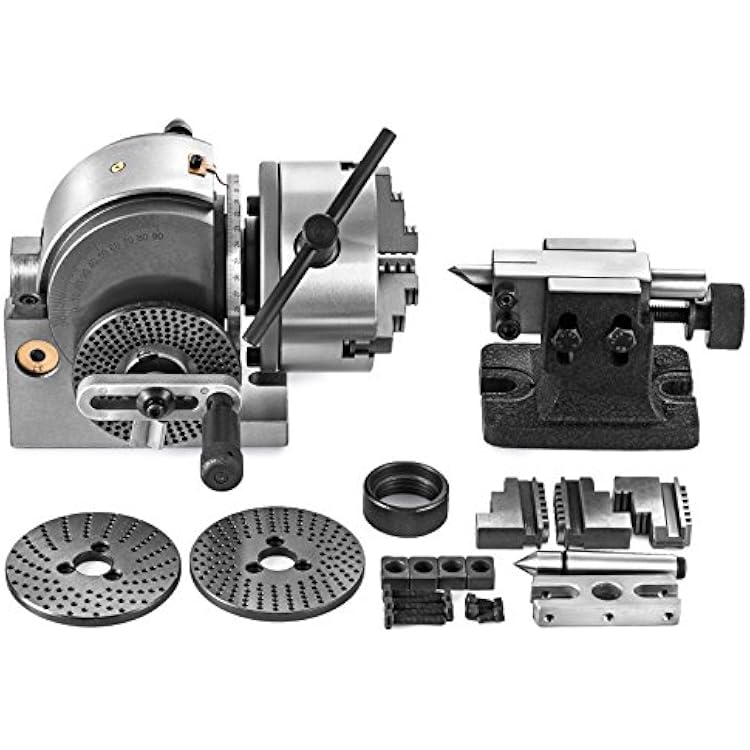Dividing Head Set 3 Jaw Lathe Chuck Dividing Head 5 Inch with Tailstock Dividing Plates for Milling Machine 5 inch dividing head