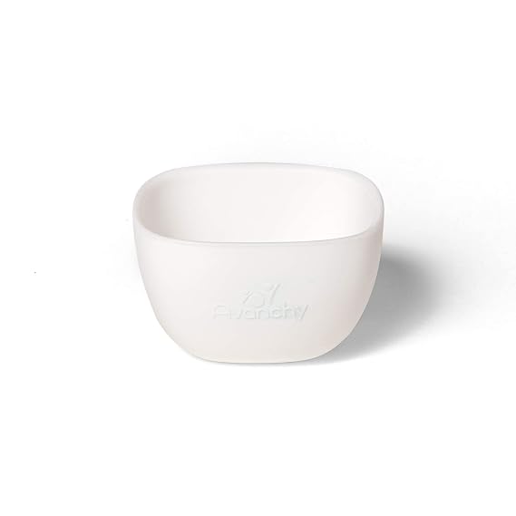 Avanchy Silicone Baby Food Prep Bowl, 4 oz, Baby Led Weaning, White