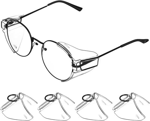 DOITOOL Safety Glasses Side Shields 2 Pairs Universal Slip-on Pc Protective Film Flaps Lightweight Eye Protection Accessories for Work and Outdoor Use