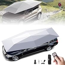 Car Tent, Mobile Folding Carport, Remote Control Automatic Car Tent, Car Canopy Umbrella for Outdoor Tent, Fully-Automatic Summer Car Umbrella Cover, for Camping,4.6 * 2.3m-Silver