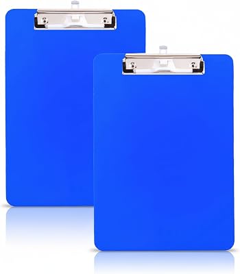 2 PCS Blue Plastic Clipboard with Pen Holder,Nursing Clipboard Standard Letter A4 Size,Thickened Clip Boards 8.5x11,Hanging Clipboards for Women Kids Students School Office Home