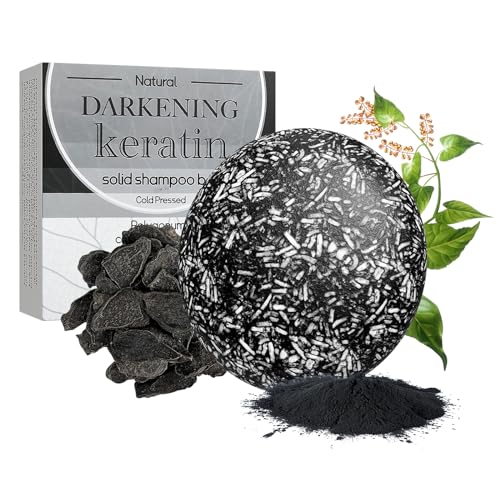Hair Darkening Keratin Shampoo Bar, Grey Reverse Deep Cleansing Scalp Massage, Regrowth, Anti Hair LossPolygonum Multiflorum