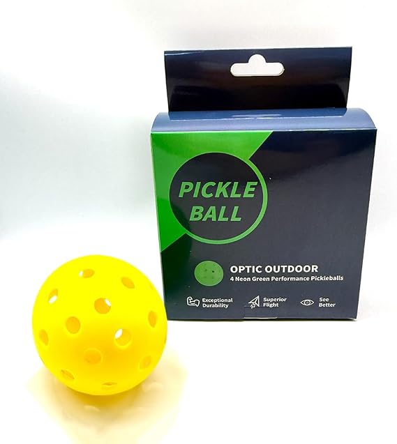 Pickleballs, Indoor and Outdoor, 3 Count, 1.68 Inches, Two-Layer and Three-Layer Construction (40 Hole Yellow, 4)