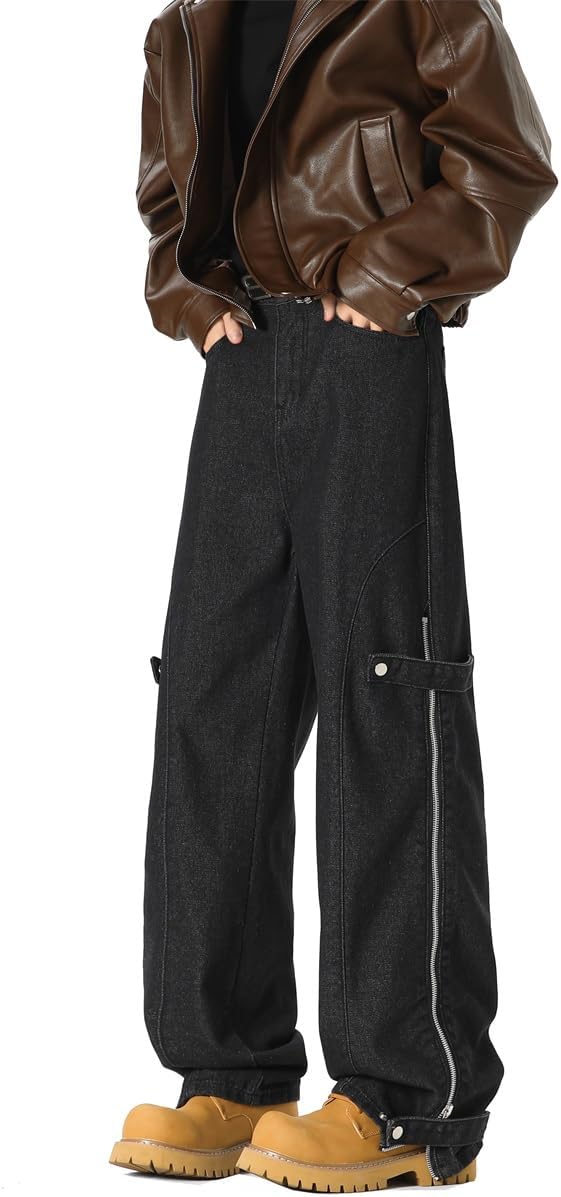 Seidarise Mens Hip Hop Jean Joggers Loose Fit Streetwear Biker Baggy Jeans Pants Stylish Printed Cargo Denim Pants