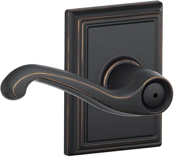 Schlage F40FLA716ADD Addison Collection Flair Privacy Lever, Aged Bronze