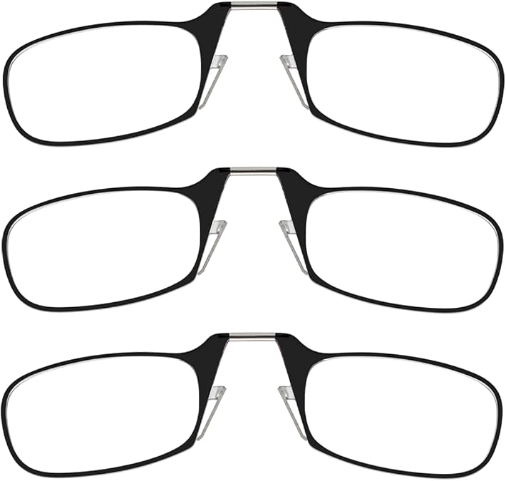 ThinOptics Multi-Pack Reading Glasses - Slim Armless Pocket Readers - 3 Pack Black, 2.0x