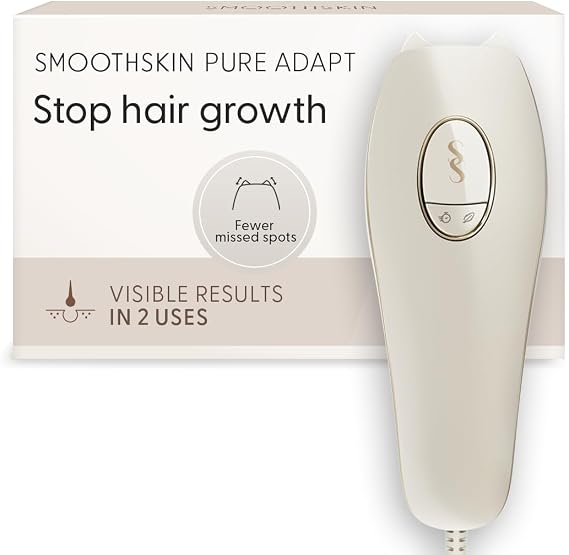SmoothSkin Pure Adapt Champagne, IPL Laser Hair Removal Device, for Body & Face, Alternative to Salon, Epilator & Bikini Shaver