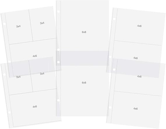Simple Stories 373316 Snap Pocket Pages for 6" x 8" Binders 12 Pieces - Variety Pack