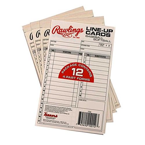 Rawlings | SYSTEM-17 Lineup Card Refill Pack | BaseballSoftball | Four-Part Lineup Cards