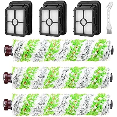 Bvhonwe 6 Pack Replacement Parts for bissell CrossWave Pet Pro 2306A & CrossWave 1785 Series 3888A Vacuum Cleaner, 3 Pack 2460 Brush Rolls,3 Pack 1866 Filters,Compare to Part 1613568&161-3568,1608684