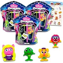Muppets Doorables Blind Bags - Bundle With 3 Mini Figures for Kids, Adults Plus Stickers | Exclusive Blacklight Figures Series