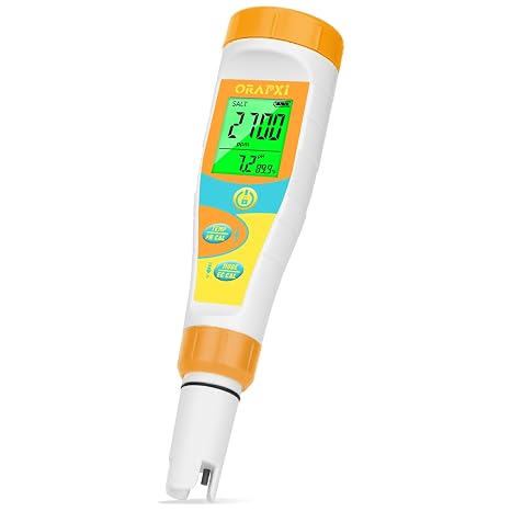 pH Meter Salinity Tester for Saltwater Aquarium Simultaneous Display of pH Salt for Saltwater Pool Update Aquarium pH Tester pH and Salt Meter for Saltwater Aquarium Reef Tanks Koi Pond