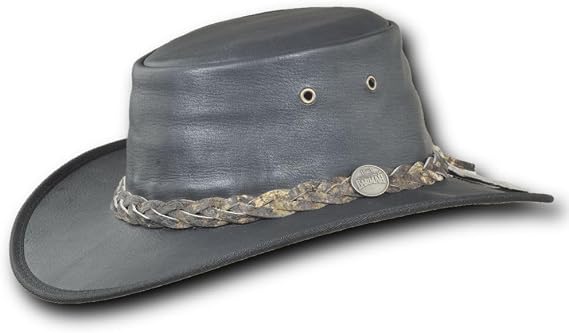 Barmah Hats Foldaway Deer Leather Hat - Item 2053