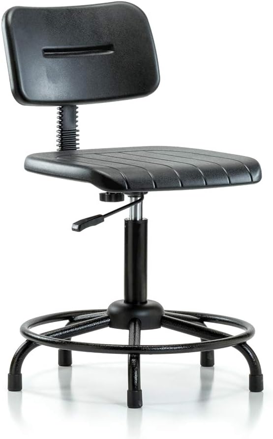 Perch Industrial Work Chair with Stationary Caps, Desk Height