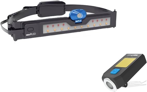 NextLED NT-6598 Multi-Function Rechargeable Headlamp and NT-6788 EDC Keychain Flashlight Combo