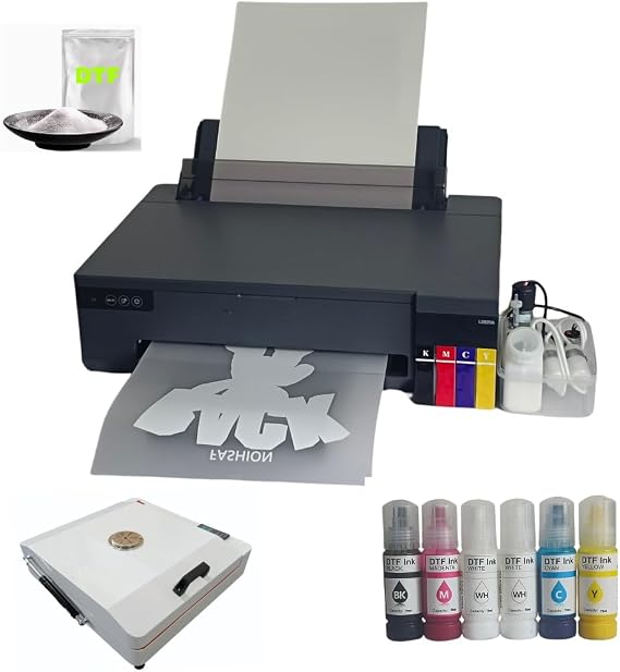 A4 DTF Printer+Oven - XP600 Doubled Printing Speed Compared to L1800 and L805,Built-in White Stirring System for DIY T-Shirt