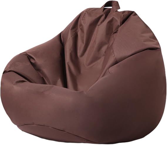 Morbuy Bean Bag Chair for Kids Adults (No Filler), Soft Lazy Sofa Bed Cover Washable Oversized Storage for Indoor, Outdoor (Footstool 45x20cm, Coffee)