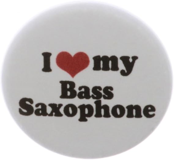 A&T Designs Unisex - I Love my Bass Saxophone 2.25" Keychain (heart)