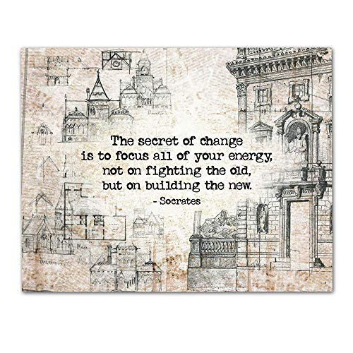 The Secret of Change Spiritual Quotes Wall Art Decor , Minimalist Motivational Posters , Gym Motivational Wall Art , Office Zen Room Decor , Yoga Meditation Room , Zen Wall Art for Living Room 11x14